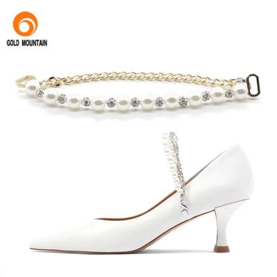 China Shoe Chain Fashion Rhinestone Rhinestone High Heel Decoration Pearl Lady Shoe Chain Accessories for sale