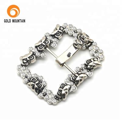 China Shoe Buckle Fashion Rhinestone Sandal Shoe Glass Crystal Buckle For Slipper for sale