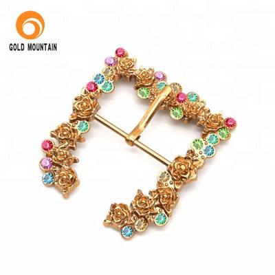 China New Crystal Shoe Buckle Shoe Upper Accessories For Women Shoe With Diamond Rhinestones for sale