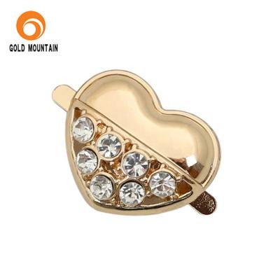 China Wholesale Shoe Buckle Heart Shape And Mini Small Rhinestone Decoration Shoe Buckle For Women Shoe for sale