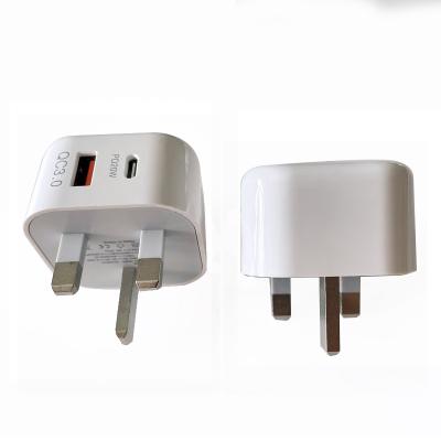 China Mobile Phone UK Muti Function Phone Palladium Fast Chargers Lead 20W USB-c QC3.0 Power Adapter Factory Price for sale