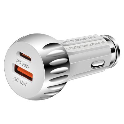 China QC3.0 Cricuit Palladium Phone Portable Car Charger 38w Fast Type-c Smart Adapter 2 for sale