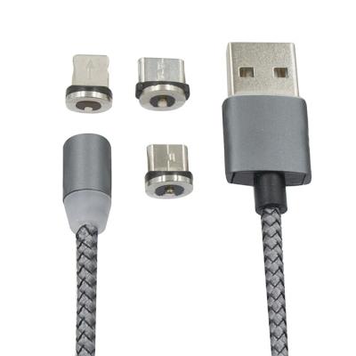 China Cell Phone Magnetic Charging Cable 3 in 1 Cell Phone Nylon Braided Adapter for sale