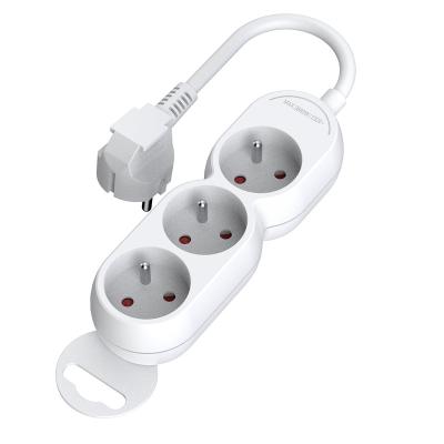 China With 1.4m 3 Way French Plug New Design Detachable Power Strip With 1.4m Cable Without Switch for sale