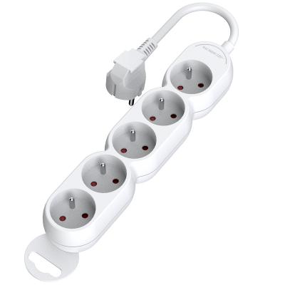 China With 1.4m 5 Way French Plug New Design Detachable Power Strip With 1.4m Cable Without Switch for sale