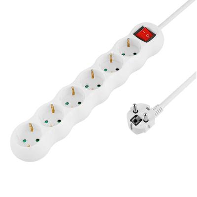 China With 1.4m Cable Latest Hot Selling Switching 6 Way Plug 6 Way Detachable Power Socket With Cable for sale