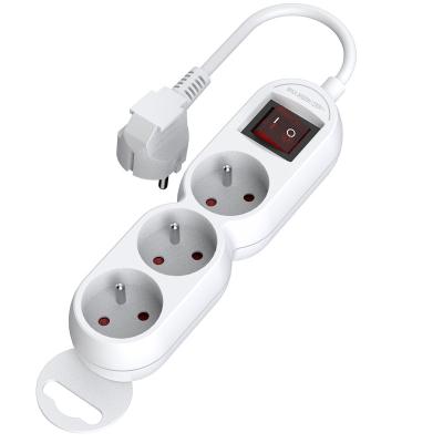 China With 1.4m 3 Way French Plug New Design Detachable Power Strip With 1.4m Cable With Switch for sale