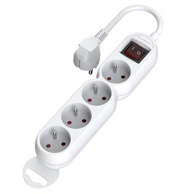 China With 1.4m 4 Way French Plug New Design Detachable Power Strip With 1.4m Cable With Switch for sale