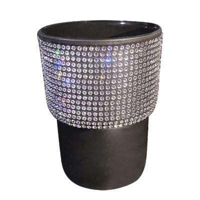 China Multifunctional Hot Selling Luxury Car Storage Boxes With Bling Diamond Multifunctional Mobile Phone Storage Car Storage Cup For Phone Key Waste for sale