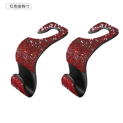 China Diamond Bling Rhinestones Back Universal Headrest Hook Hanger Diamond Auto Hooks Car Seat Mount Storage Holder Car Interior Accessories for sale