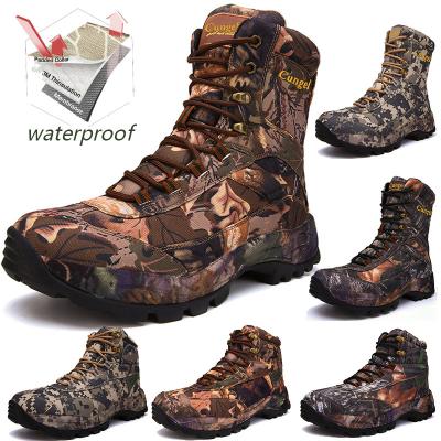 China 40-46 Zapatos De Caza Camouflage Lightweight Boots Waterproof High Top Shoes Men Anti-skid Hunting Combat Boots for sale