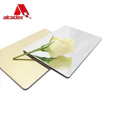 China Minimalist aluminum plastic wall cladding outdoor sandwich panel mirror ACP sheet facade aluminum composite panel buidlding for sale