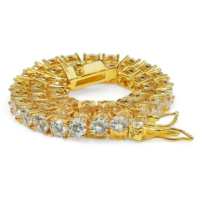 China Environmental Friendly Hot Sale 4mm Tennis Chain Bracelet Gold Plated Ice Fine Jewelry for sale