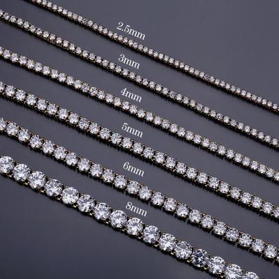 China FASHIONABLE Gold Plated CZ Cubic Zircon Tennis Wedding Anniversary Festival Decoration Diamond Ice Out Necklace Hip Hop Chain Jewelry for sale