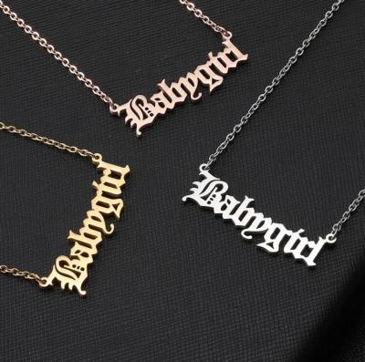 China New Popular 2020 CLASSIC Stainless Steel Name Letter A To Z DIY Custom Letter Anniversary Creative Number Necklace for sale