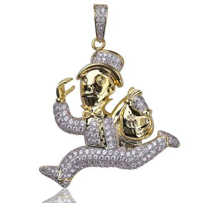 China Unique Men's Diamond Necklace Chain Hip Hop Jewelry Hiphop Fashion Pendant Necklace for sale