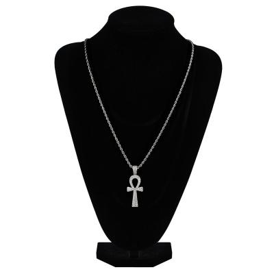 China Men's Cross Pendant Chains Women's Cross Pendant Necklace Women's Ankh Key Tide Pendant Necklace Hiphop Hiphop People for sale