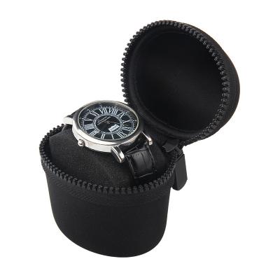 China MOQ RTS Custom Small Round and Portable Zipper Single Travel Watch Case DC-O-0001 for sale