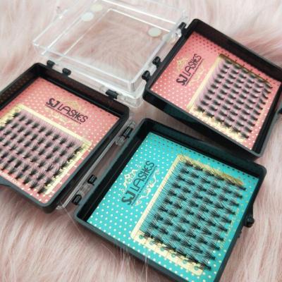 China Premade Crisscross Fan Whips 10D 20D Makeup Fan Whips Mini Tray Private Label for sale