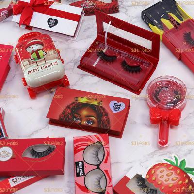 China oscillating & Dramatic Effect 100% Genuine Clear 3D Tape Mink Lashes With Round Eyelash Packaging for sale