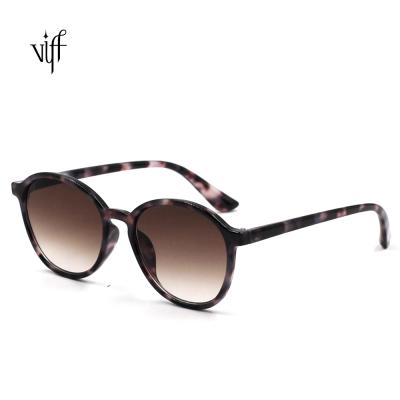 China Custom Fashion Sunglasses VIFF HP19953 Logo Brown Tortoise Color Plastic Round Sunglasses Ready To Ship for sale