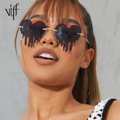 China Fashion Style Girls Sun Glasses River Party Heart Drip Sunglasses VIFF Sunglasses HM20115 for sale