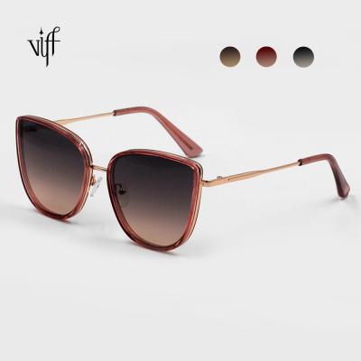 China Vintage Tortoiseshell Sunglasses VIFF HM19549 Large Frame Cat Eye Sunglasses Hanging Chain Sunglasses for sale