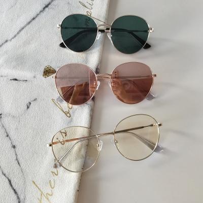 China High Quality Fashion Sun Glasses Metal Frame Round Metal Frame Ladies Sunglasses HM19323 for sale