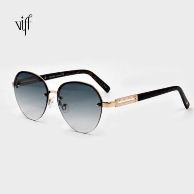 China Popular Fashion Sunglasses Super-excellent Metal Frame HM18662 Trendy Sun Glasses For Women for sale