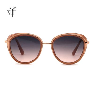 China VIFF HM19322 Round Lentes De Sol Gradient Glasses Promentional Glasses Round Metal Frame Glasses for sale