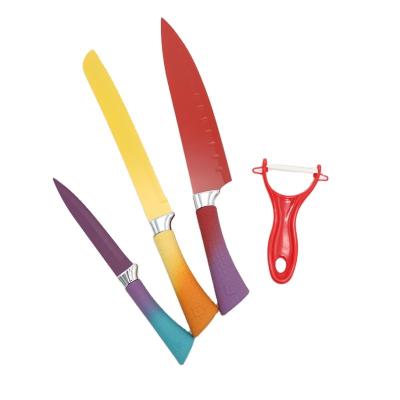 China Viable New List Super Sharp Durable Kitchen Knife Colorful Kitchen Fruit Knife Set for sale