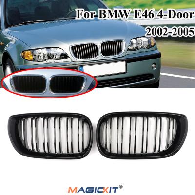 China Double Sedan 320i 323i 325i 328i Front Grilles Grill For BMW E46 02-05 MagicKit Two-Line Gloss Slat for sale