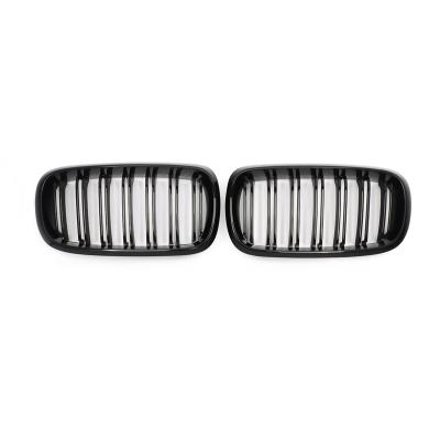 China ABS MagicKit Dual Pair Front Hood Kindey Grilles Grills Gloss Black Line For BMW X5 F15 14-17 for sale