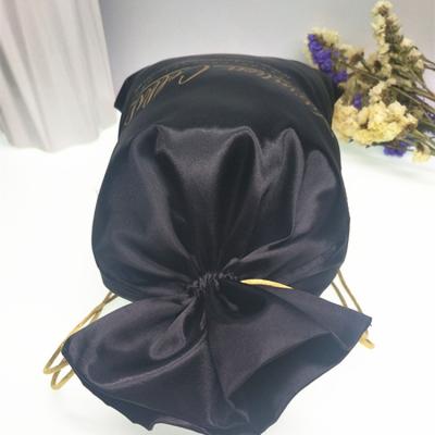 China Custom Drawstring Logo Jewelry Pouches Favor Gift Bags Small Drawstring Satin Bag for sale