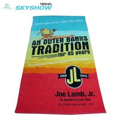 China Sustainable High Quality Double Cotton Velvet Tropical Beach Towel Suitable For Travel Use for sale