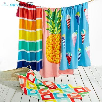 China Wholesale Personalized Cheap Custom QUICK DRY Printed Rainbow Sand Proof Mat Beach Towel for sale