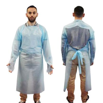 China Lab/customized blue disposable PPE isolation gown hosptial Cpe/foodstuffs processing for export for sale