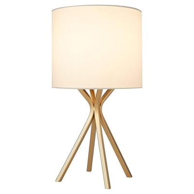 China Modern Dining Room Decor Cafe Rivet Gold Bedside Table Desk Fabric Lamp 18 Inch Shade Floor Cloth Light for sale