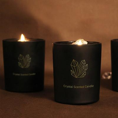 China Natural Essential Oil Scented Crystal Candles Manifestation Scented Crystals Infused Candles with Crystals for sale