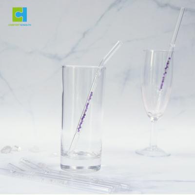 China Lady High Viable Delicate Special Clear Borosilicate Natural Crystal Straw for sale