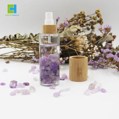 China Wholesale Natural Personal Care Crystal Infused Design Mini Power Stone Amethyst Perfume Spray Bottle for sale