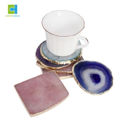 China / Accessories Nature Blue Agate Coaster Slices Cup Mats Coasters For Wedding for sale