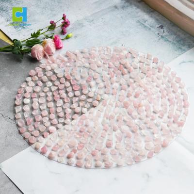 China Art Decor Multi Functional Crystal Healing Round Jade Foot Massage Square Rose Quartz Foot Massage Mat for sale