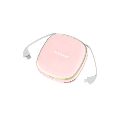 China Portable Moible 5000mah Phone Gagets 2021 Power Bank Central Power Bank With LED Beauty Mirror for sale