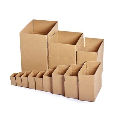 China Recycled Materials Recycled Kraft Blank Gift Storage Wrap Package Carton Cardboard Craft Paper Slotted-type Cardboard Boxes for sale