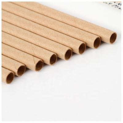 China Recycled Materials Wholesale Biodegradable Kraft Paper Straw Juice Milk Tea Paper Packaging Straw for sale