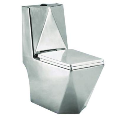 China New Design CLASIKAL Cistern Bathroom Ware Diamond Ceramic WC Hidden Silver Color Toilet for sale