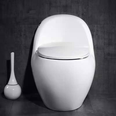 China Double-Flow Round Design Lavatory Ceramic Siphonic White Color Bathroom One Piece Toilet Bowl for sale