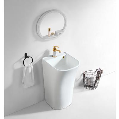 China Modern clasikal colors pedestal wash basin bathroom sink with mirror basin set in factory for sale