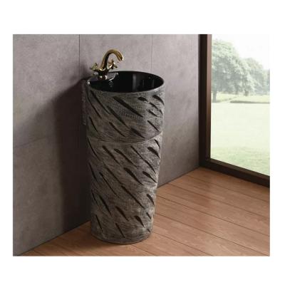 China Sustainable Bathroom Pedestal Sink Colored Ceramic Style Product New In Factory for sale